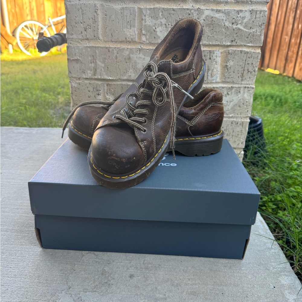Vintage Y2K Doc Marten 12312 Oxford Chunky Platform Shoe Brown Size 11